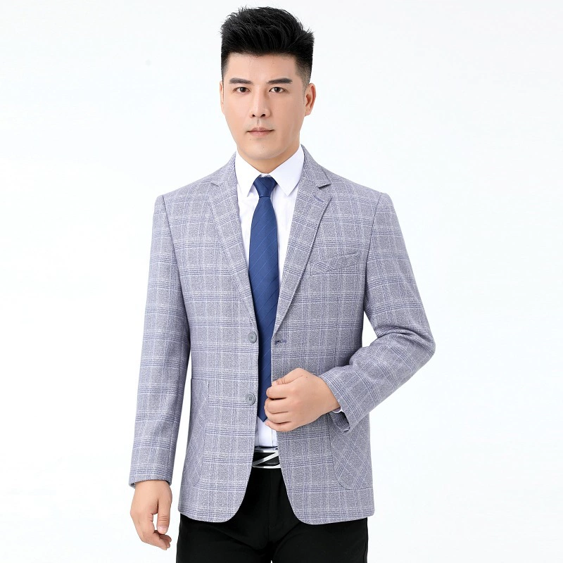 Men's demi-season woolen classic suit jacket for leisure, for middle-aged man