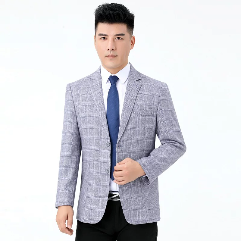 Men's demi-season woolen classic suit jacket for leisure, for middle-aged man