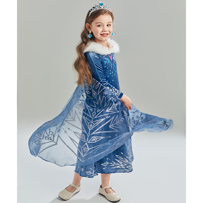 Frozen niños vestido al por mayor de Europa y América Halloween niñas vestido Elsa rendimiento ropa princesa campana vestido