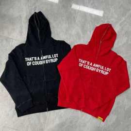 THAT'S A AWFUL LOT OF COUGH SYRUP HOODIE满钻拉链连帽衫卫衣男