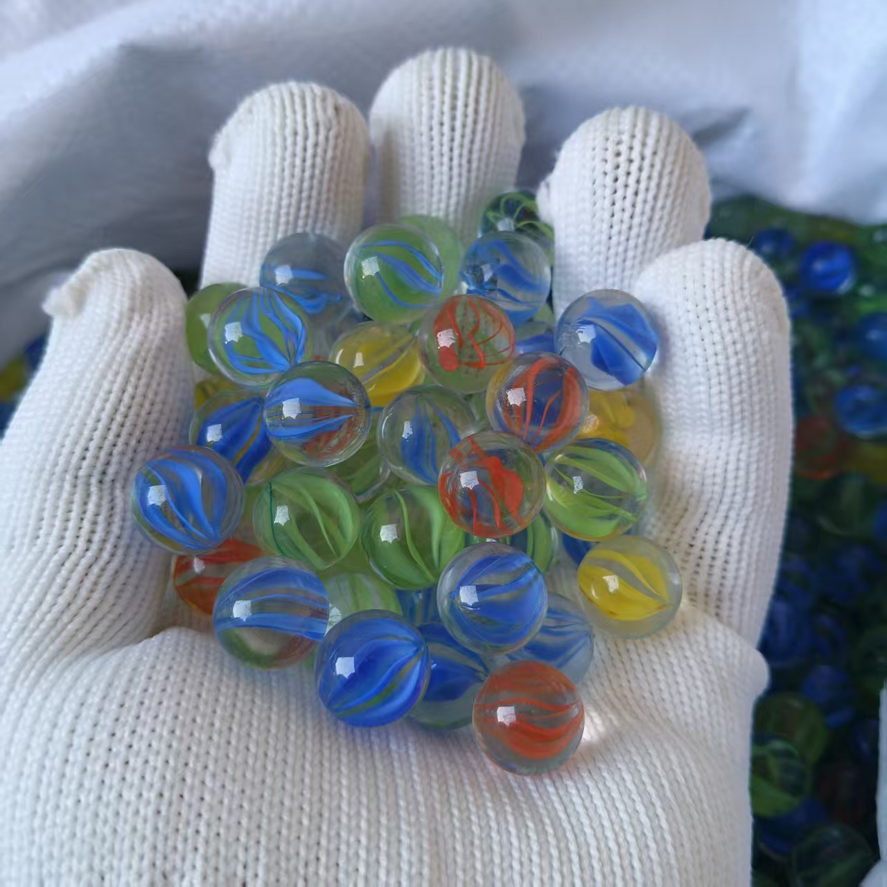 批发供应 游戏玻璃珠14mm25mm弹珠机用玻璃球16mm装饰彩色弹珠