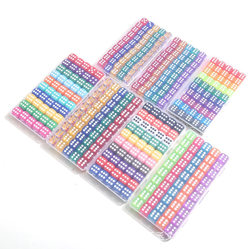 16mm прозрачные кости кристалл сплошной цвет акриловое сито новая упаковка коробки кости цвет несколько цветов на выбор