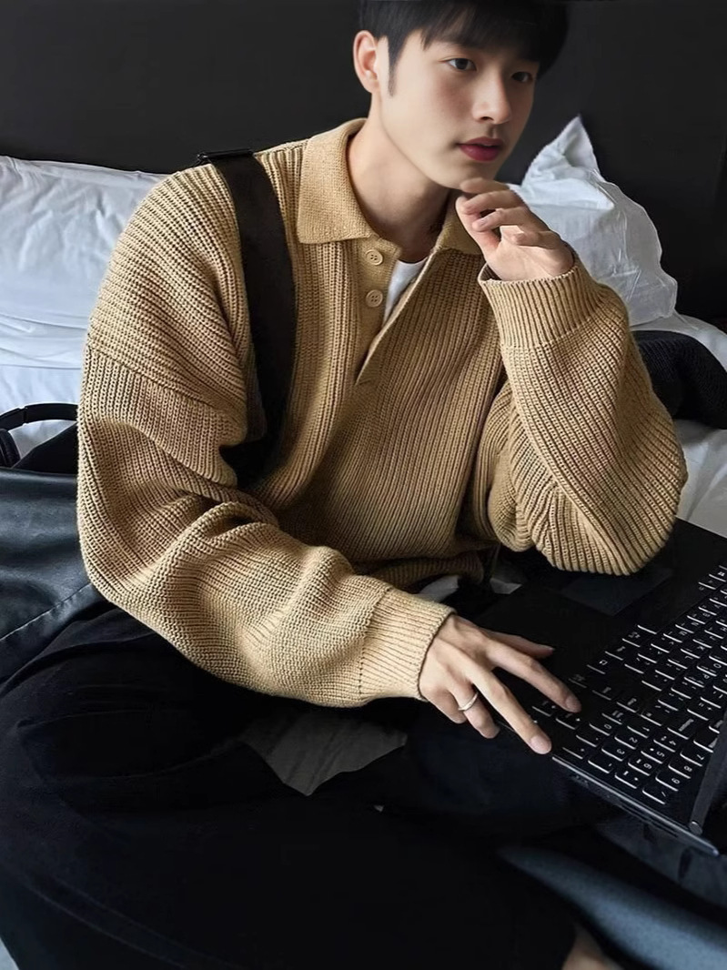 Demi-season autumn retro knitted woolen sweater