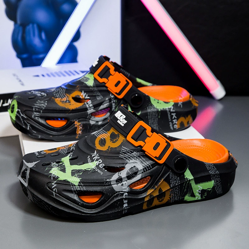 Мужская летняя верхняя одежда Cross-border Croc Shoes, спортивные тапочки на толстой подошве, большие размеры 46, пляжные сандалии двойного назначения Baotou