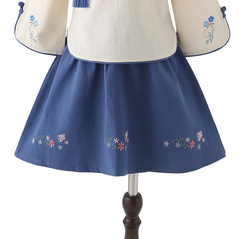 작은 꽃 나비 스커트/블루