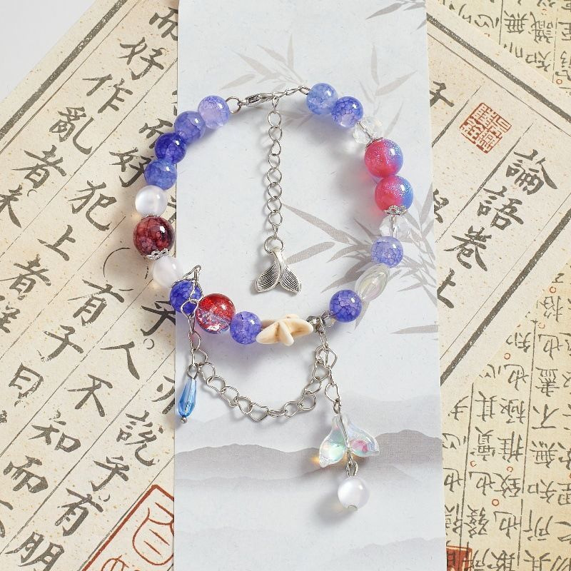 甘い水晶の魚の尾のブレスレットの女性ins潮diyの手作りの数珠の手は飾って軽くて豪華です。|undefined