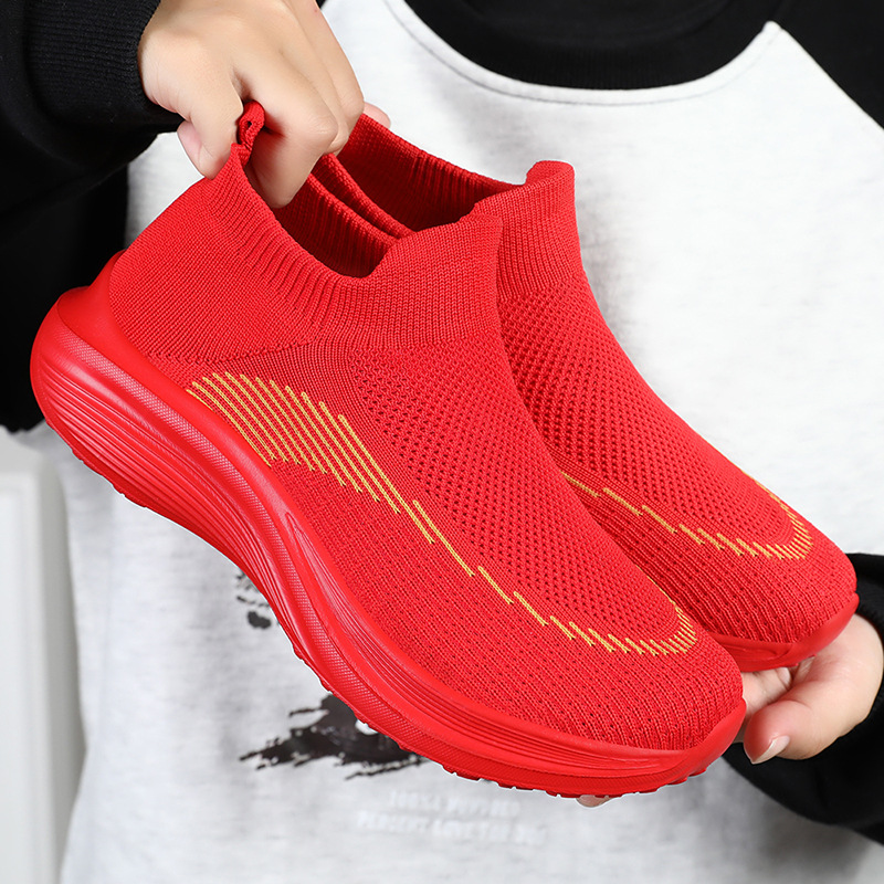 Zapatos de mujer 2025 verano envío transfronterizo zapatos de madre zapatos de talla grande zapatos de tela de mujer calcetines de un pie