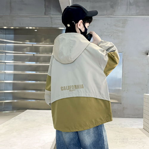 Children's clothing boys' autumn jacket spring/autumn style 2024 new mid-to-large size children's trendy spring bomber jacket for boys