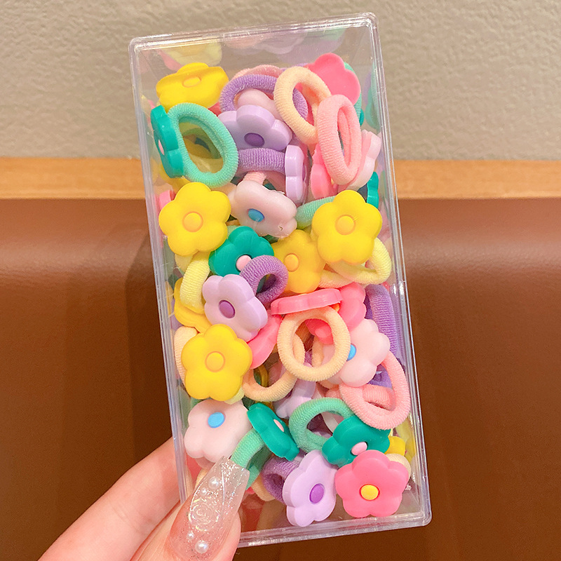 Las bandas de goma para niños no dañan el cabello, anillo de toalla de dibujos animados para bebés, alta elasticidad, cuerda para atar el cabello para niñas, banda de goma para bebés