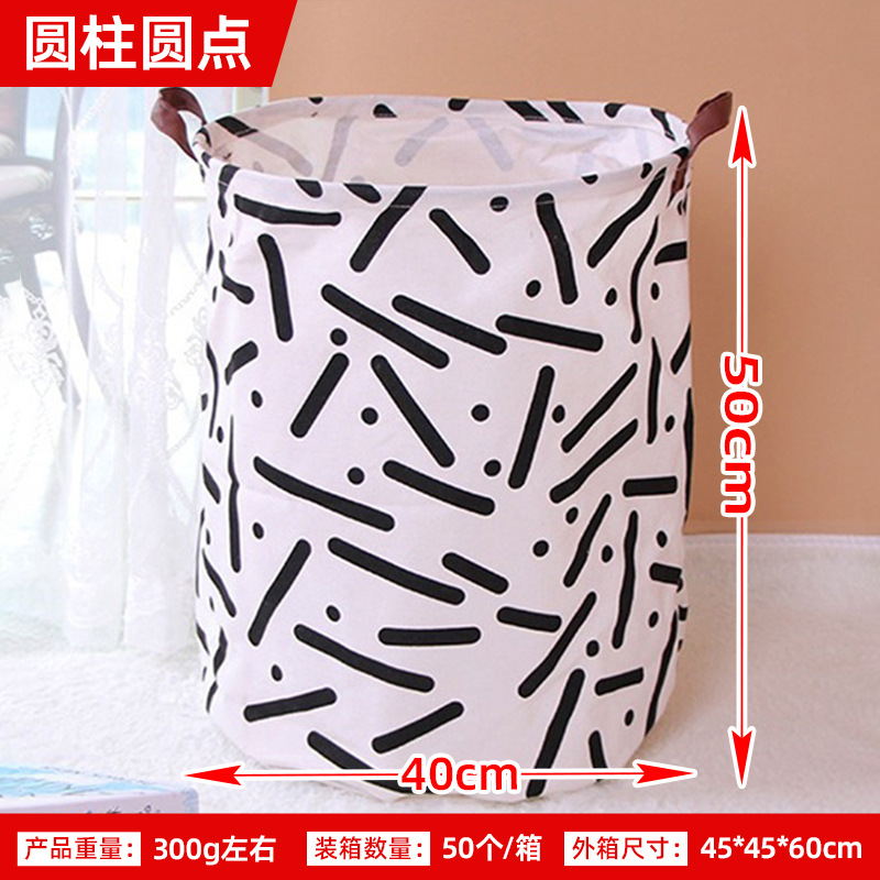 Posta gratuita casera gran cartón plegable tela algodón y lino juguetes caseros almacenamiento barril