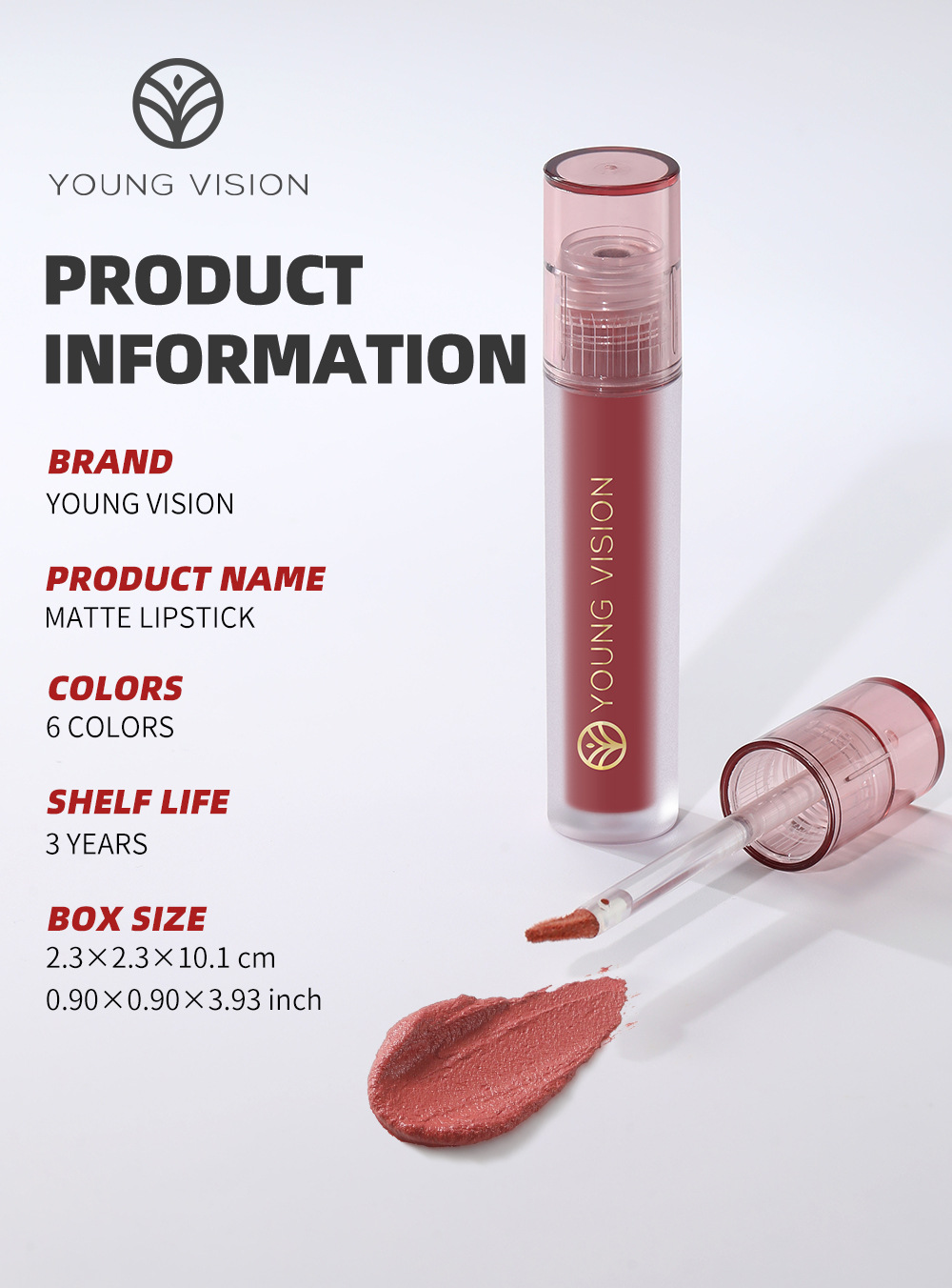 YOUNG VISION Matte lip gloss, velvet, non-stick, 6 colors available, liquid lipstick lip gloss undefined