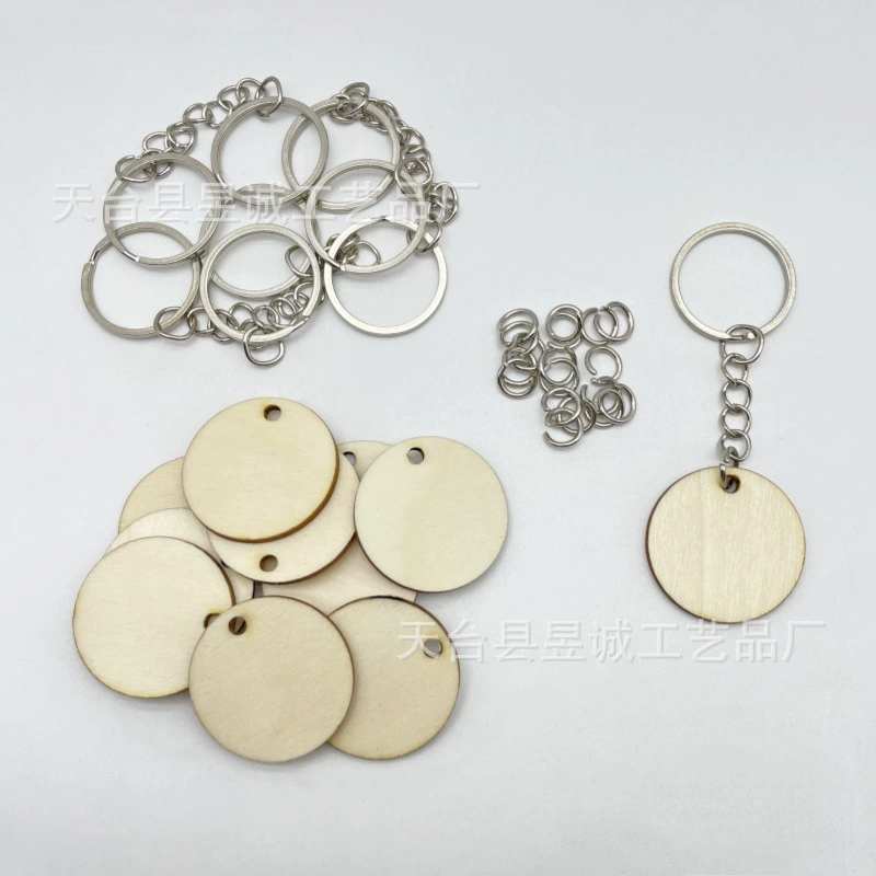 Деревянные пустые круглые брелки креативный список брелок комбинация DIY граффити деревянные щепки