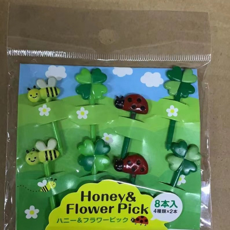 Japón hogar dibujos animados horquilla de fruta creativa para niños animales lindos horquilla de fruta de plástico set Bento stick