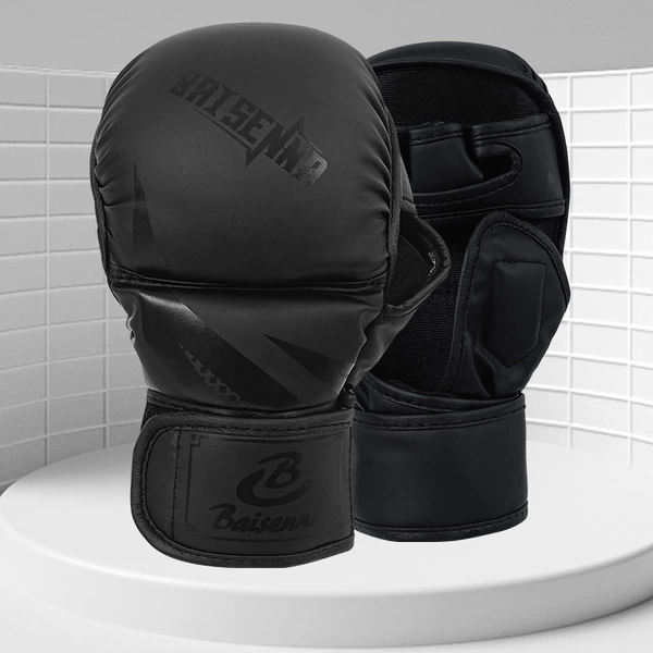 Adult five fingers all black gloves