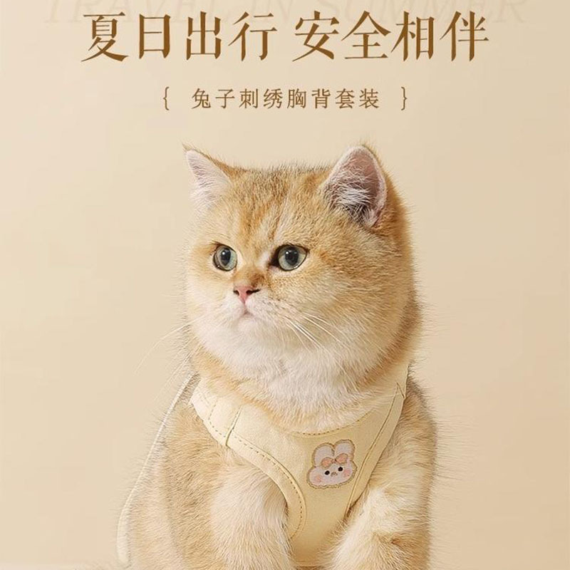Cat Harness Leash for Outdoor Use, Anti-Escape Puppy Harness, Vest-Style Pet Leash, Cat Walking Rope