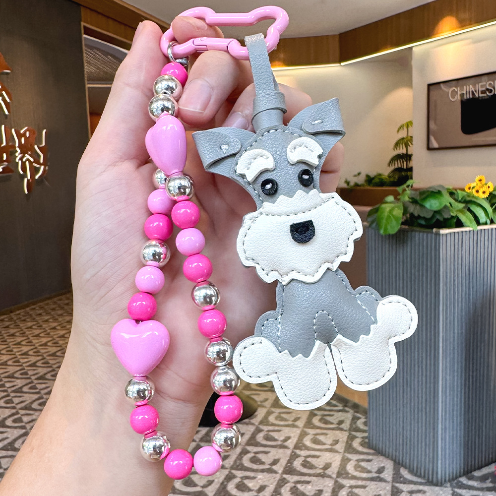 Nuevos productos transfronterizos creativos de letras de color cuerdas trenzadas llavero amor dibujos animados accesorios de diseño bolsos colgantes