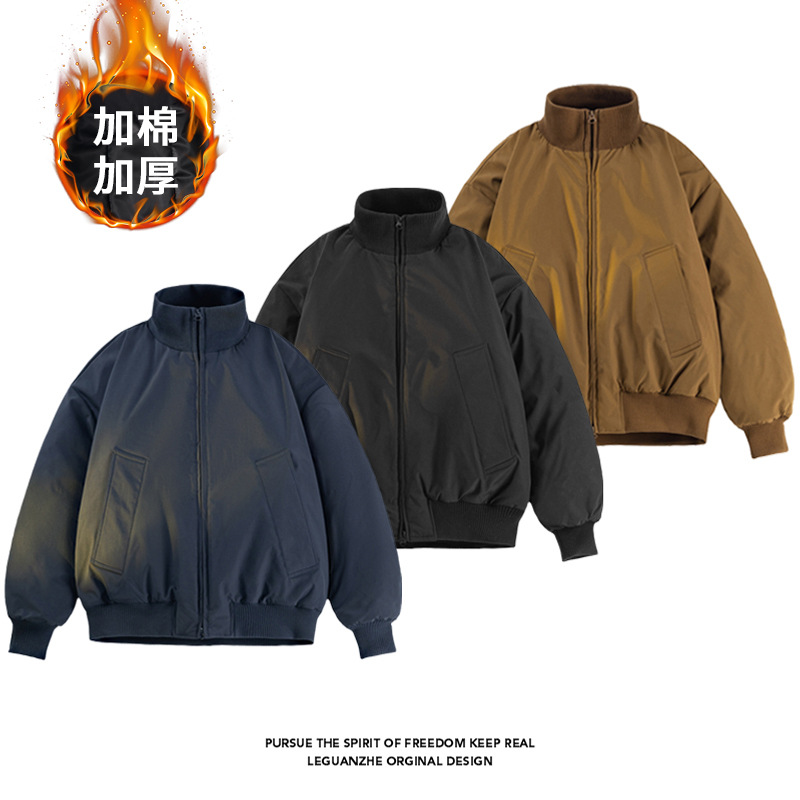 2025 Winter American Retro Silhouette Pilot Cotton Thickened Jacket Men's New Trendy Brand Coat