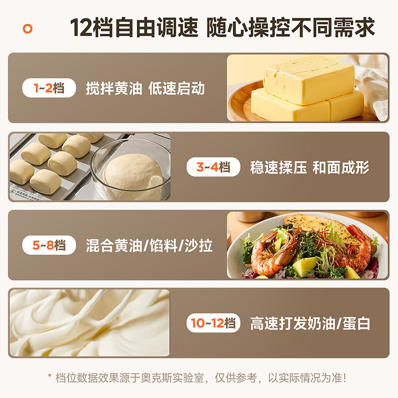 AUX Chef Machine Large Capacity Fermentation Timer Kneading Electric Mixing Cream DC Cooking Machine Dough Mixer