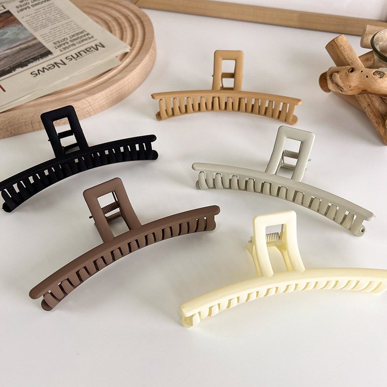 帮手主图-初秋奶咖色发夹女发量多抓夹大号后脑勺鲨鱼夹子头饰网