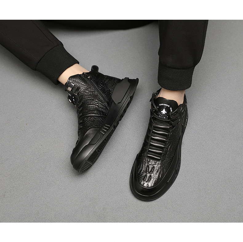 Martin boots for men's winter high cut plush British work anti slip warm snow boots, cold resistant and waterproof_voghion.com