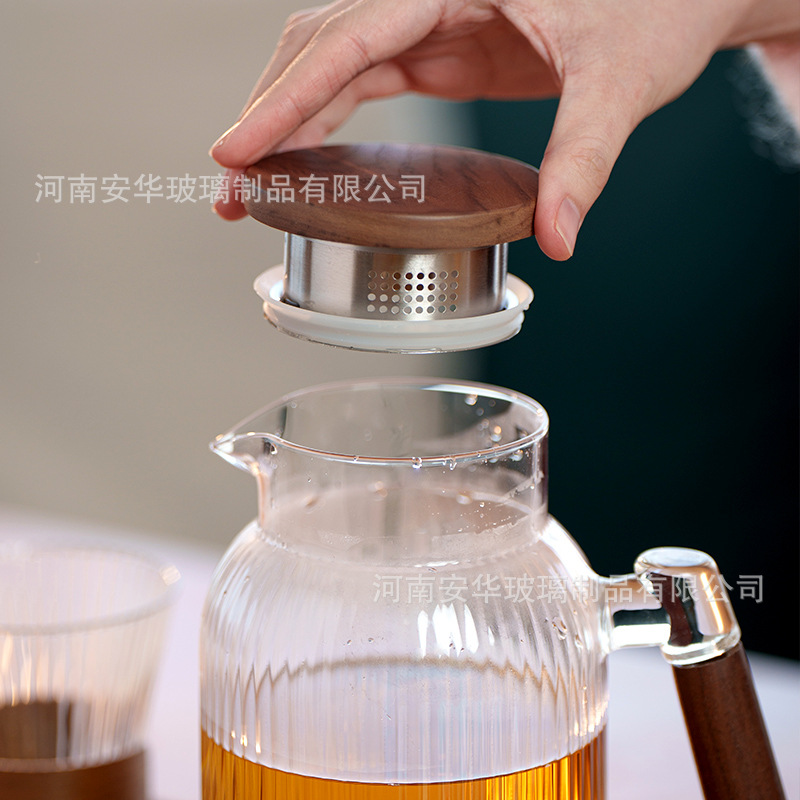 tetera de agua fría de vidrio resistente a altas temperaturas set doméstico de agua hirviendo de gran capacidad tetera de agua fría taza de agua fría tetera doméstica sala de estar
