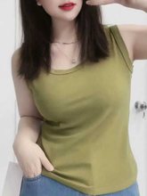 纯色显瘦内搭吊带背心胖mm大码女早秋新款外穿遮副乳弹力修身上衣