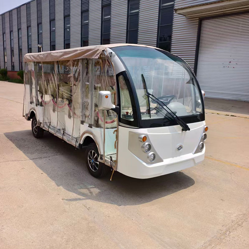 Electric sightseeing vehicle with 8-23 seats, scenic area shuttle vehicle, rainproof curtain, lithium battery sightseeing vehicle