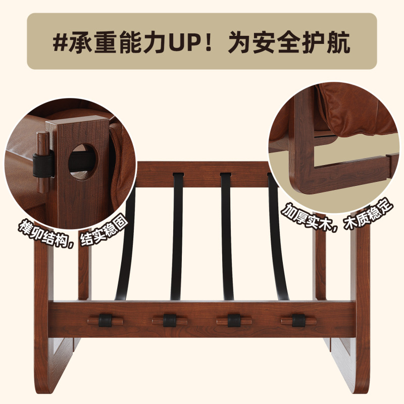 泽西岛椅单人休闲懒人沙发椅客厅阳台中古油蜡皮家用可躺沙发椅子|undefined