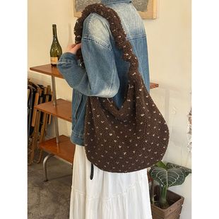 Brand demi-season capacious one-shoulder bag