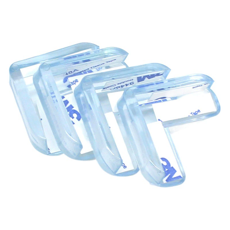 Прозрачный синий защитный уголок L-образной формы без клея для стеклянного журнального столика, защита от ударов для дома, современный и простой.