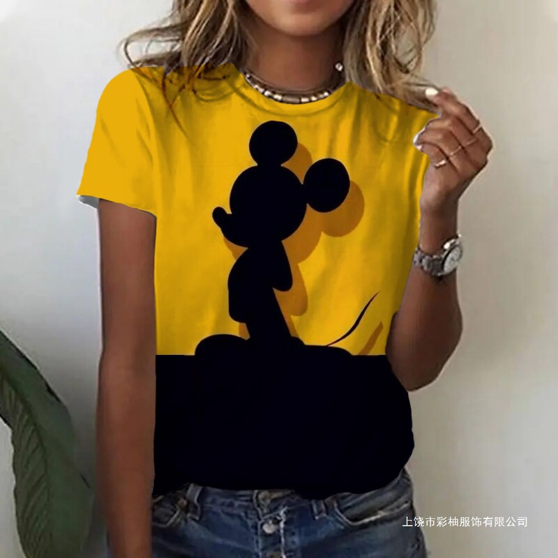 Cartoon Kawaii Mickey Mouse Women's 3D Digital Printing T-Shirt Top 25 New Harajuku Short Sleeve T-Shirt Cross-Border Supply Cartoon Kawaii Mickey Mouse Women's 3D Digital Printing T-Shirt Top 25 New Harajuku Short Sleeve T-Shirt Cross-Border Supply