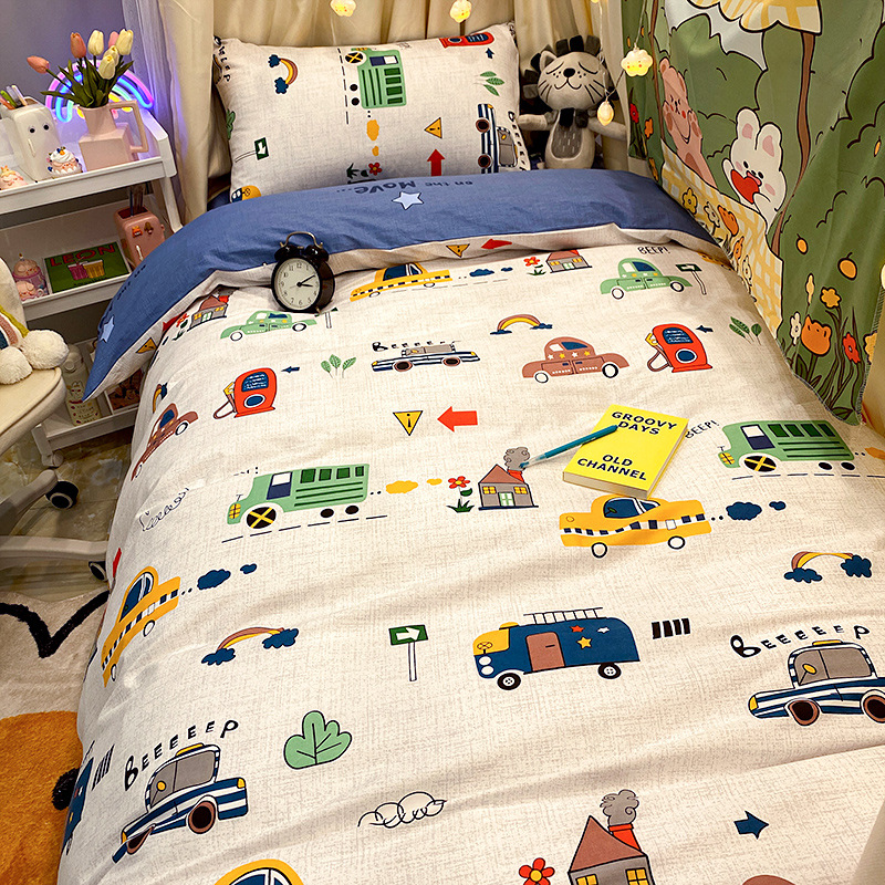 纯棉被套单件150x200单人1.5米全棉被单学生宿舍儿童床单男孩被罩