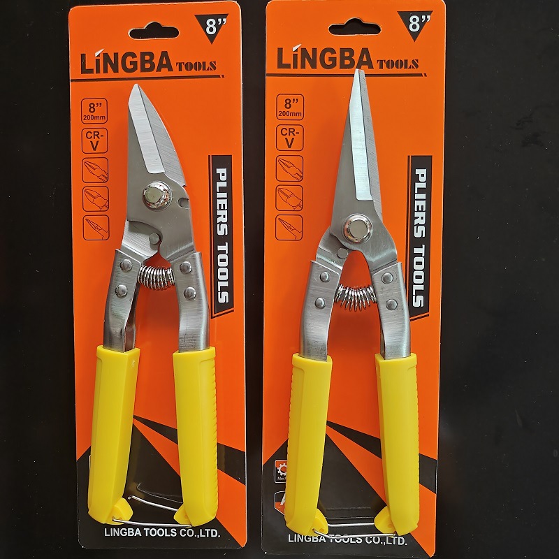 厂家批发直咀弯咀铁皮剪省力不锈钢剪线槽剪电工剪电子修枝剪园林