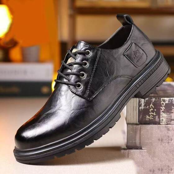 [in stock Wholesale] Men's 2025 New Spring Men's Shoes Business Dress Lace-up Leather Shoes Soft Sole Casual Shoes