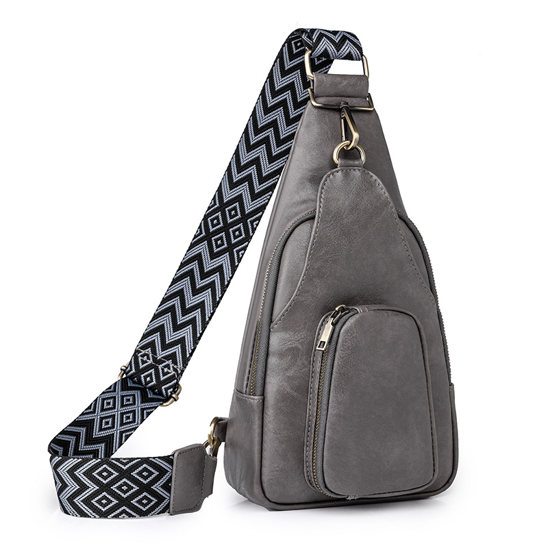 Retro pu bolsa de mensajero mujer 2023 transfronteriza Amazon popular bolsa de pecho bolsa de mensajero ins estilo simple bolsa