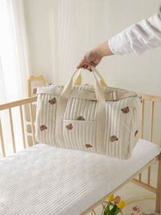 Brand capacious organizer bag, one-shoulder bag for mother and baby, bag strap, Korean style, with embroidery