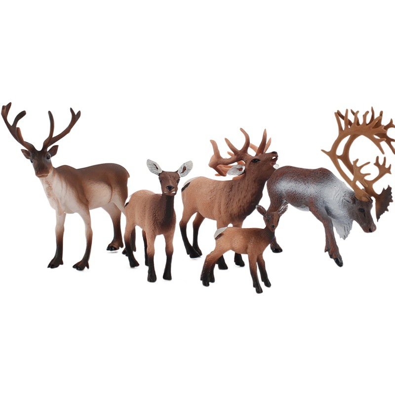 Transfronteriza de exportación infantil simulación educativa modelo animal de bosque estático Reno alce Navidad adornos cognitivos Juguetes