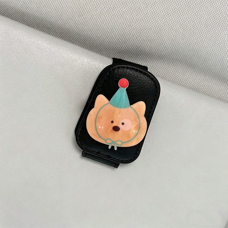 Cute Cartoon Glasses Clip for Car Storage, Bear-Shaped Sunglasses Holder for Car Sun Visor