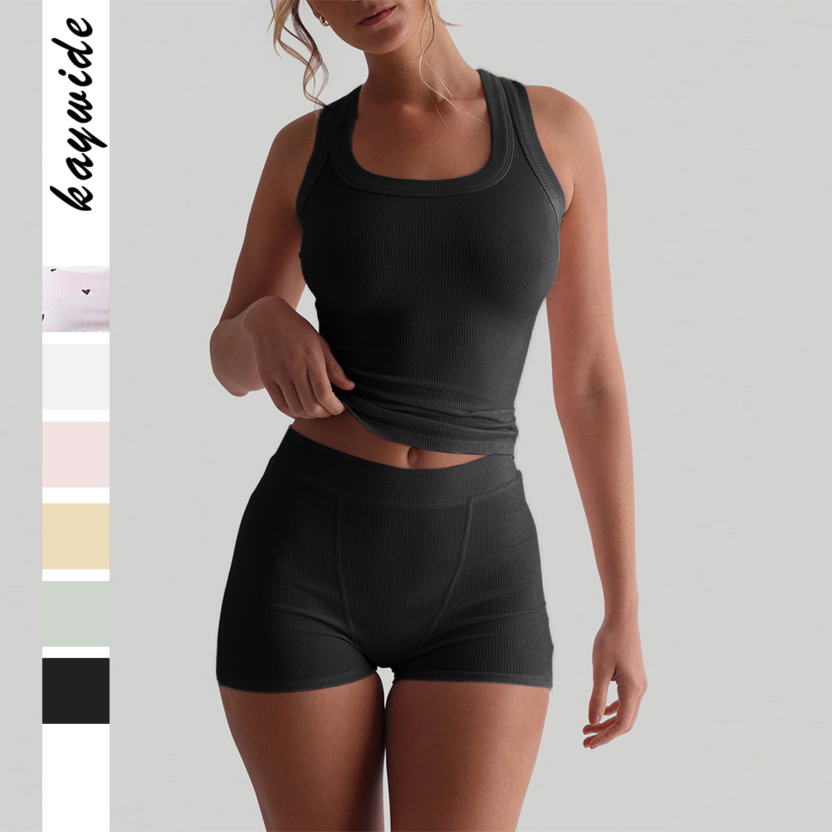 Diyun Cross-Border European and American Sports Yoga Style Camisole Summer Shorts Suit Women's Clothing 2025 Spring and Summer Amazon