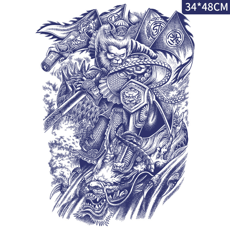 フルバック半背草本ジュースのタトゥーは防水男の持続的なシミュレーション胸の前のシールの大図の花腕のタトゥーを貼ります。