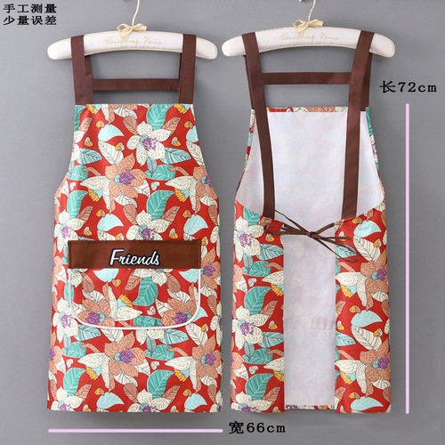 New waterproof strap apron for kitchen cooking anti-oil stain waist net red new fashionable restaurant adult overalls