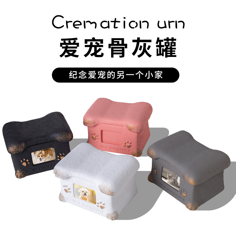 Ready-Made Pet Urn Puppy Cat Memorial Box Dog ​​Kitten Angel Cremation Coffin Box Funeral Urn