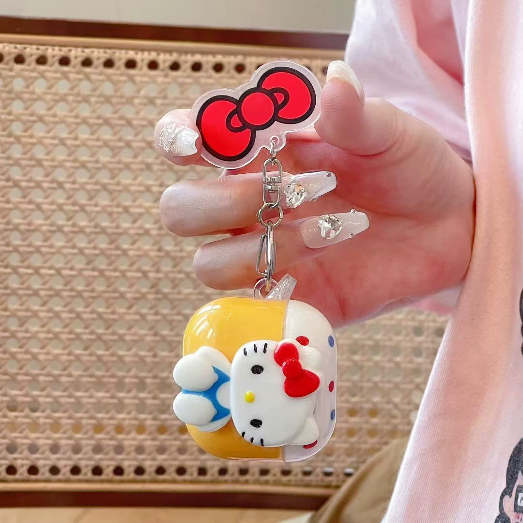 Hello kitty, apple, headphones, protective case, iPhone23 Pro, keychain, fall protection