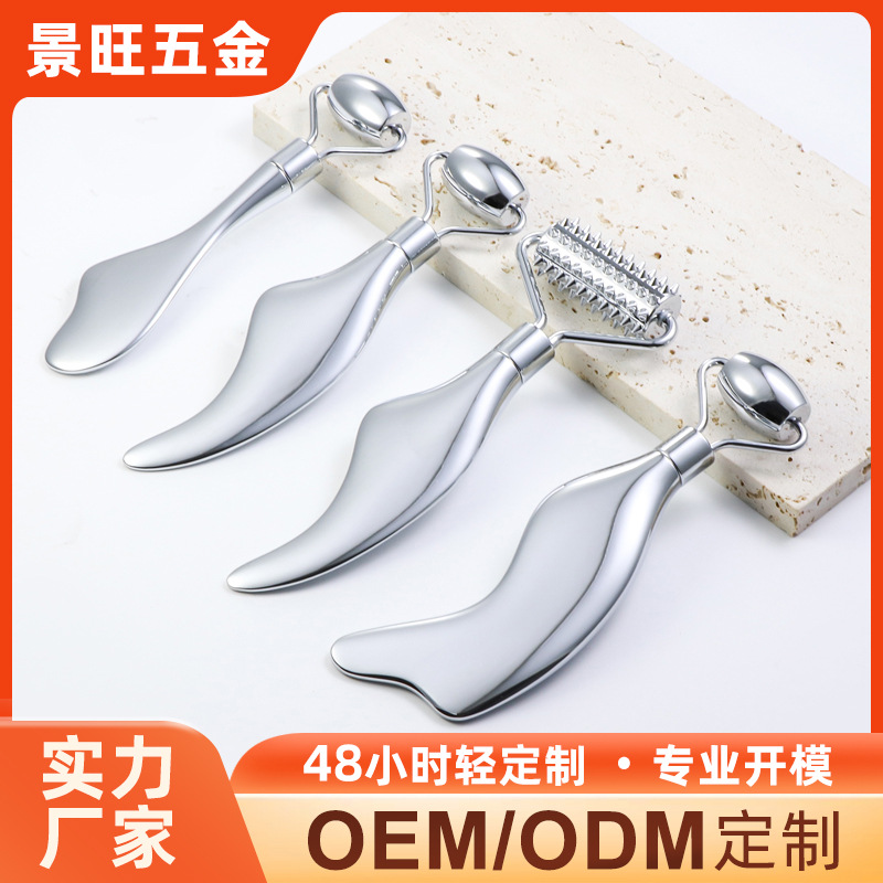 Metal Roller Face Eye Massage Stick Beauty Scraping Facial Special Chin Lifting Artifact Point Point Stripping Stick