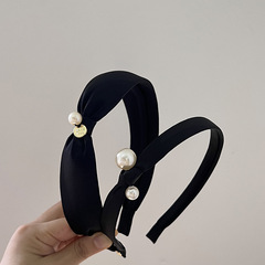珍珠黑色打結髮箍高級感頭箍復古減齡法式氣質發卡網紅百搭髮飾女