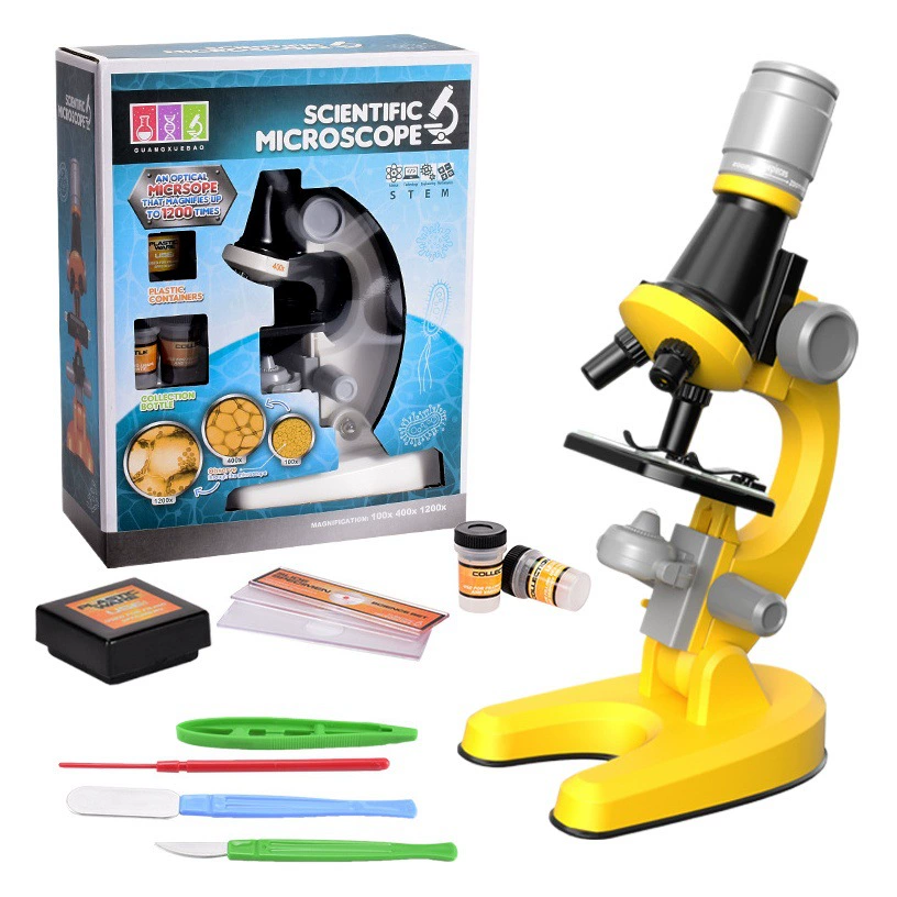 Детский оптический микроскоп 1013, высокое разрешение, высокое увеличение, для учащихся начальной школы, биологический микроскоп, малая лабораторная научно-образовательная игрушка