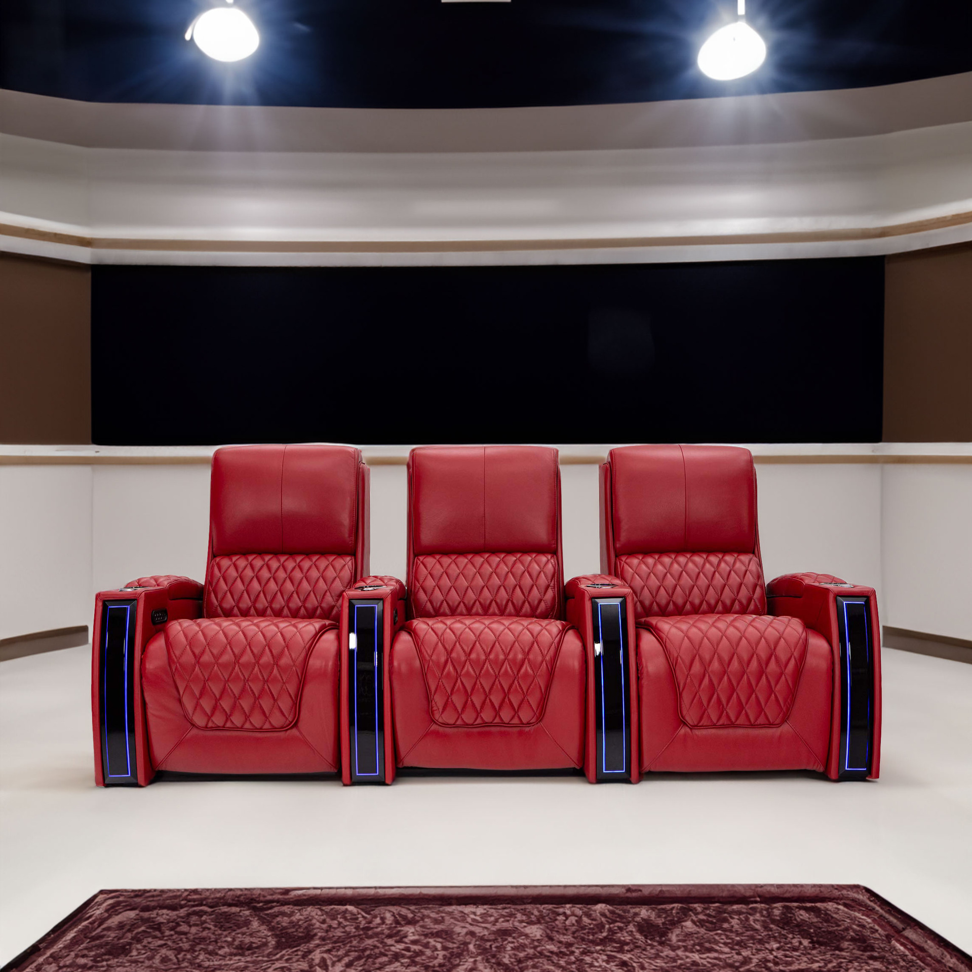 高端别墅客厅欧式沙发真皮家庭影院影音室大户型直排电动功能沙发