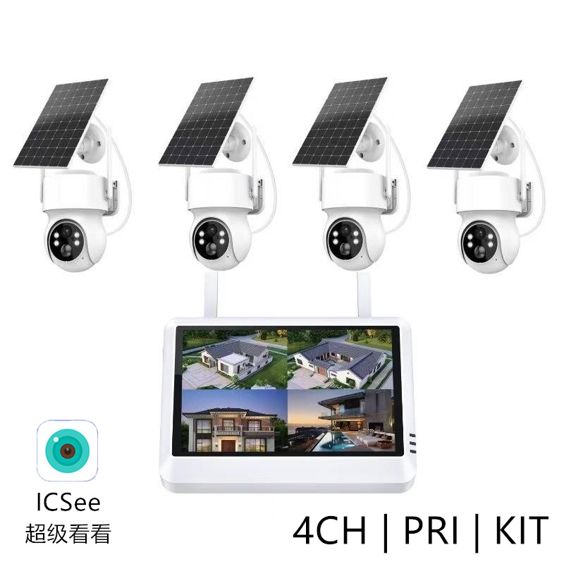 Super Look Icsee 4-Way Solar Pir Wireless Monitoring Wi-Fi Set with Host and Display Kit