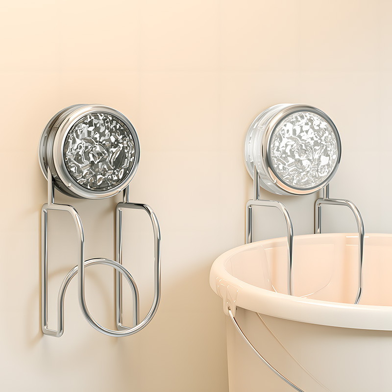 吸盤バケツ収納ラック、バスルームパンチフリーフック、トイレ壁掛けバケツラック、バスルームハンギングバケツアーティファクト|undefined