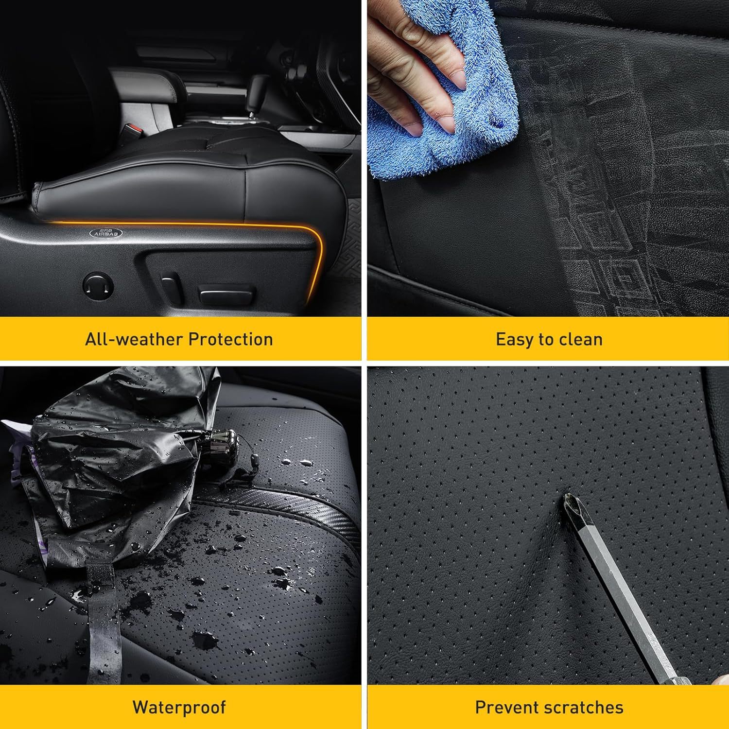 Toyota Tundra Pickup Truck Special Seat Cover, Full Leather, All-Season Car Seat Cushion, Full Leather Interior Accessories, Seat Cover